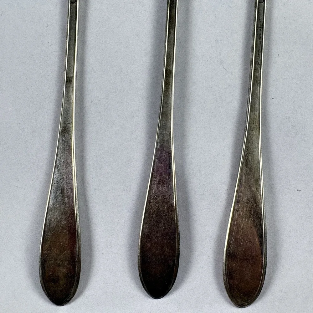 Vintage Wallingford Co No 29 Silverplate Teaspoons Set of 6 Monogram S 1900-1920